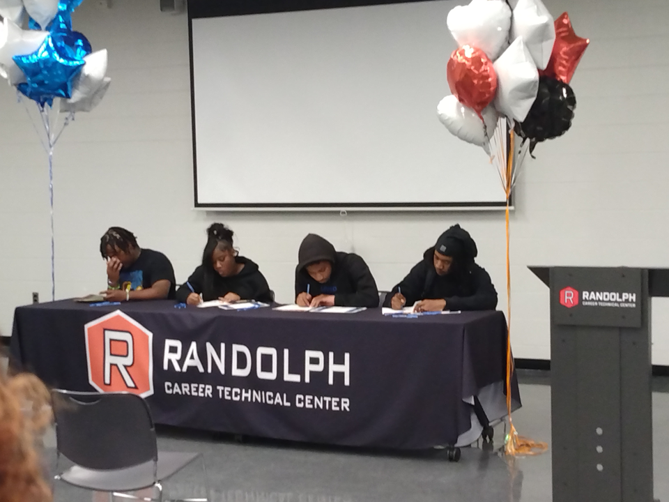  Randolph Student Signing Letter of Intent on National Signing Dah